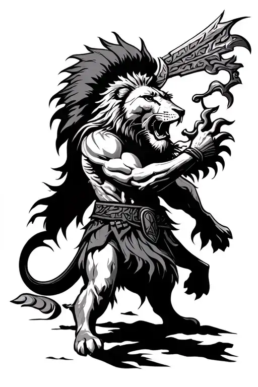 The Spartan Kills The Lion