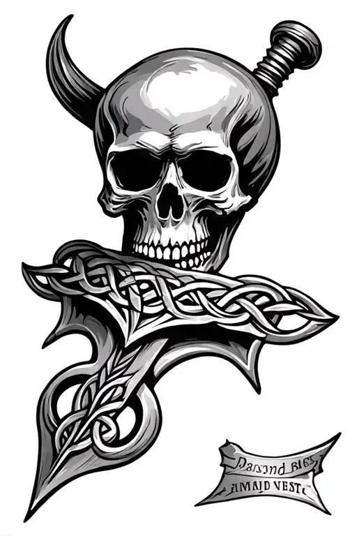 Celtic Dagger Skull