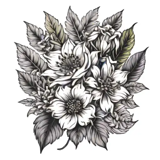 Birth Flower Bouquet January April August October November