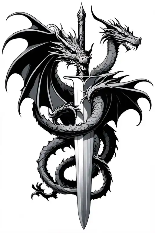 Dragons Entwined In A Dagger