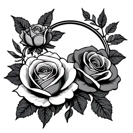 Memorial Grandparents Symbol With Roses