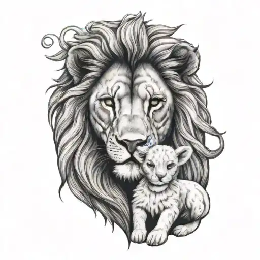 Lion Holding Lamb