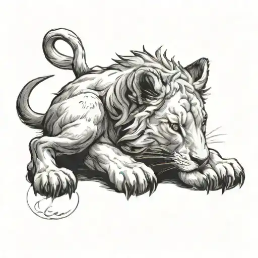 Lion Paw Around Lamb