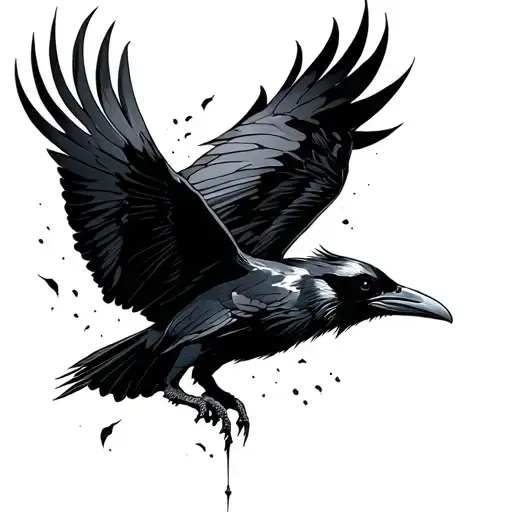 Raven Flying Away