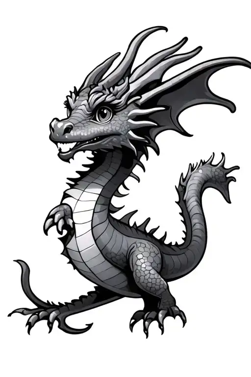 Cute Flying Dragon Tatto