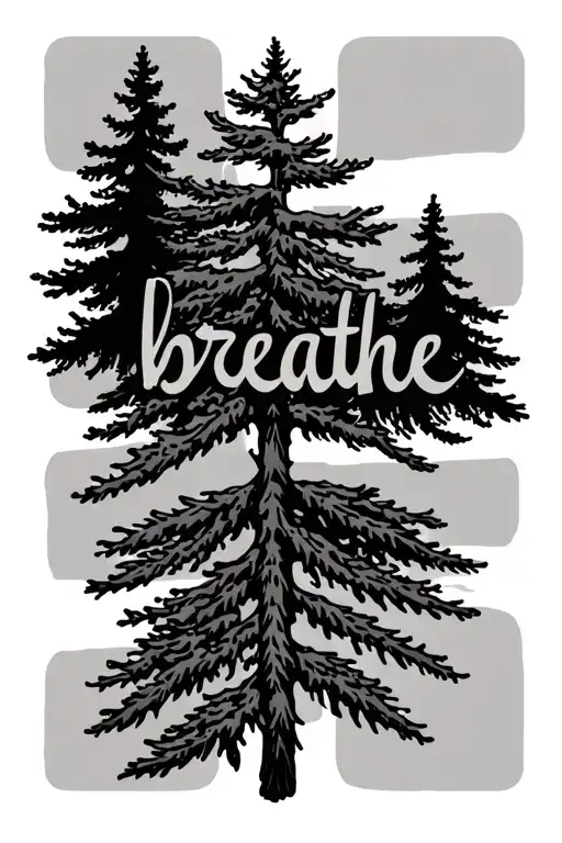 Coniferous With The Word Breathe Written
