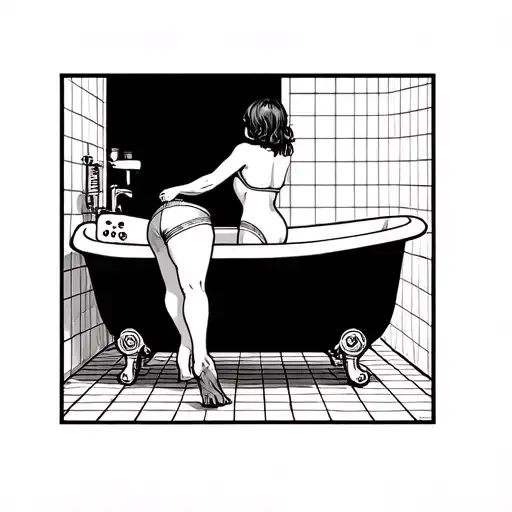 Bathtub Date With Toaster Wearing Panties Walking In The Bathroom