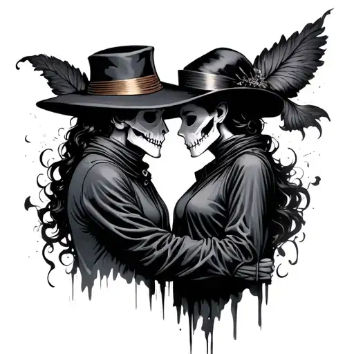 Male And Female Plague Doctors In Love