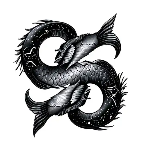 Gemini Pisces And Aries Astrological Sign Symbol Merged Together