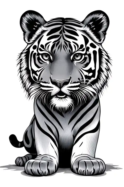 Baby Tiger Adult Tiger