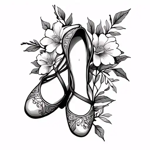 Floral Classical Dance Slipper