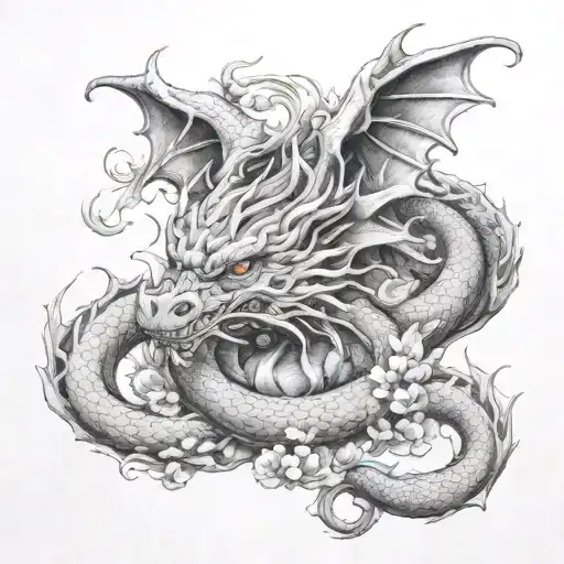 Dragon With Cherry Tree