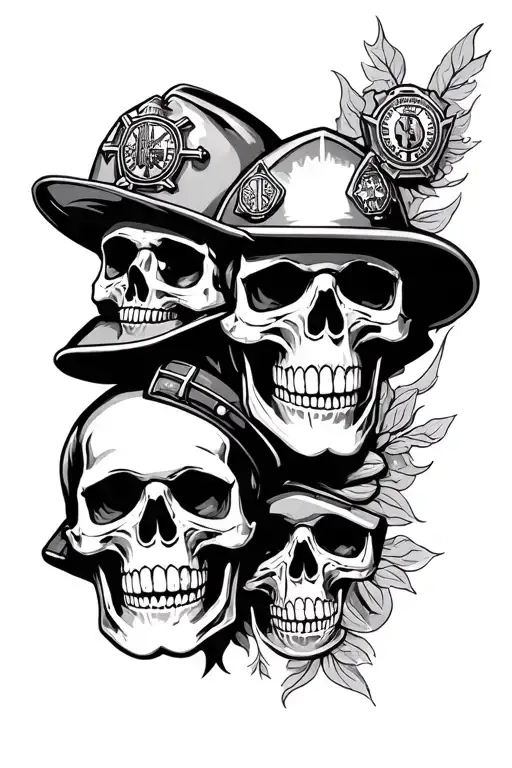 Firefighter Paramedic Skulls Traditional