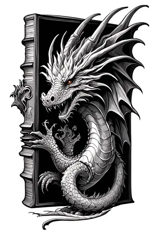 Book Spilling A Story Castle Dragon