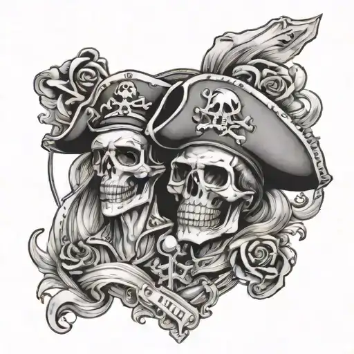Pirate King And Queen Skulls Tarot Carde