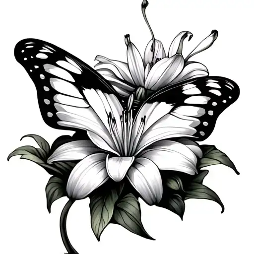 Butterfly And Lily
