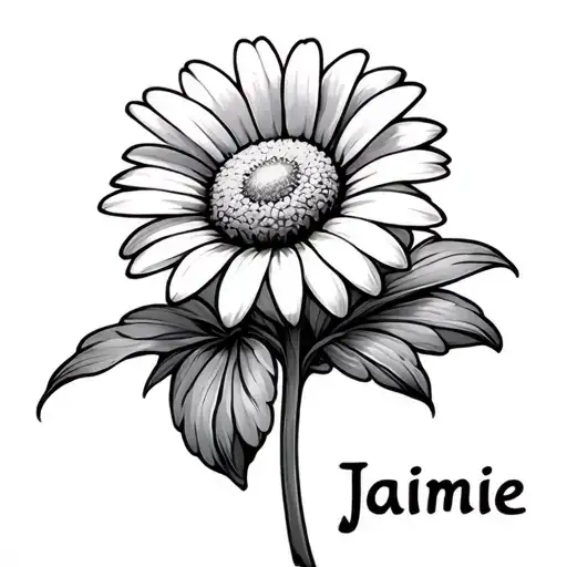 Daisy Flower With The Name Jaimie Incorporated