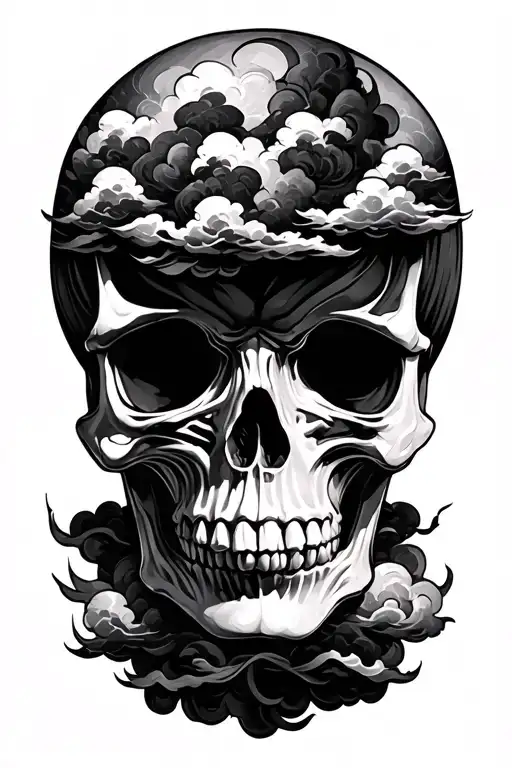 Skull And Clouds Forming The Shape
