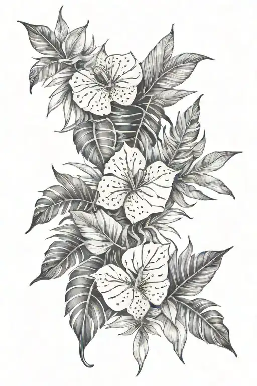 Tropical Leaves Ocean