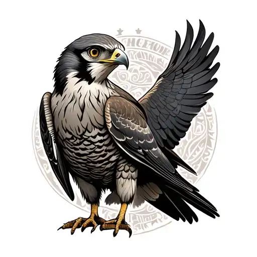 Falcon Bird And Family Text