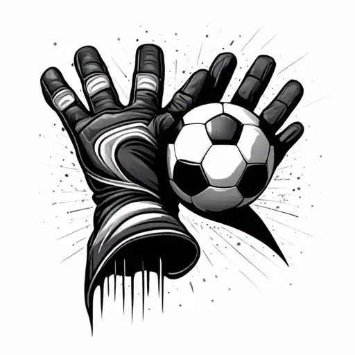 Soccer Goalie Gloves And Soccer Ball Morphing