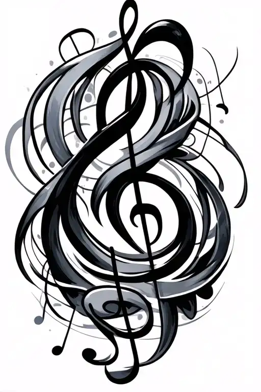 Musical Notes Swirling