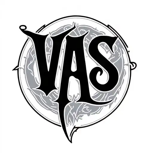 The Letters Vas In A Circle With Cool Font