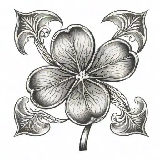 Four Leaf Clover With The Stem Being Letters