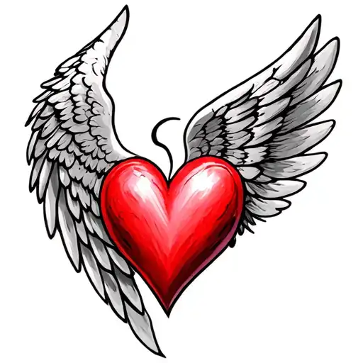 Half Heart Half Angel Wing