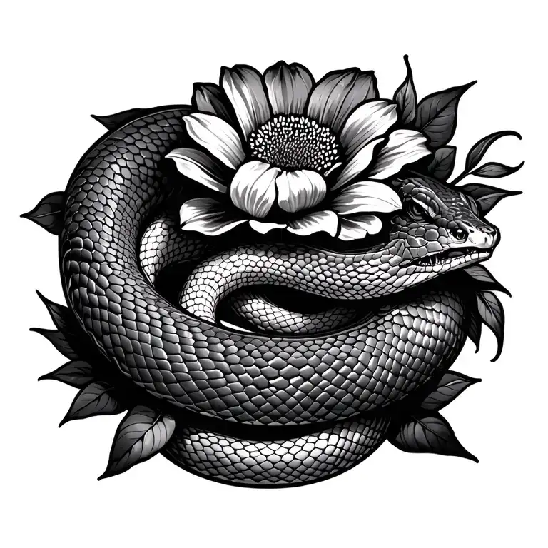 Snake And Flower