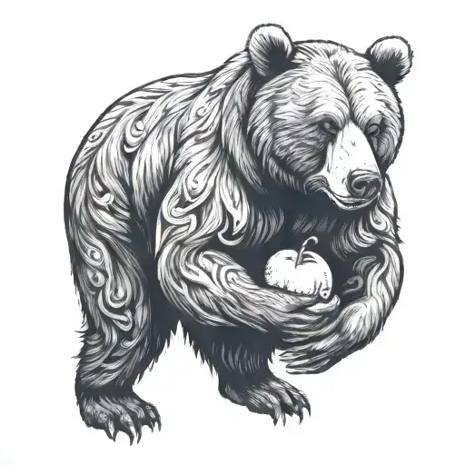 Bear Holding Apple