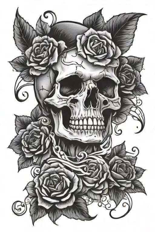Skull Rooses And Incorporate The Name Treasure