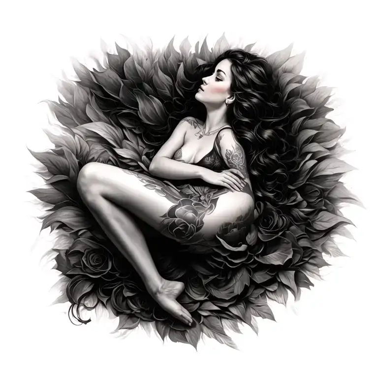 Woman Laying Looking Up Full Body