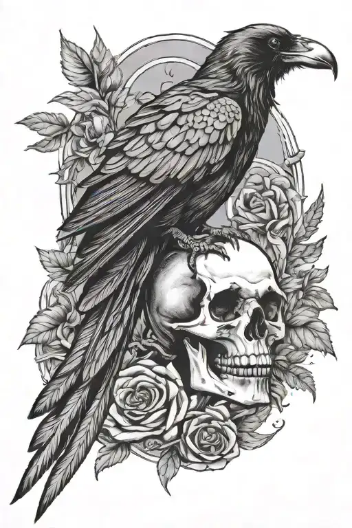 Raven And Skull Mysterious