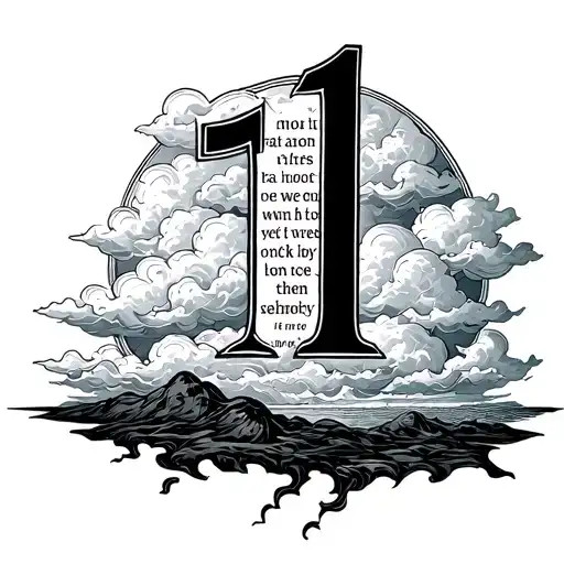 Number 1 And Bible Verse With Clouds