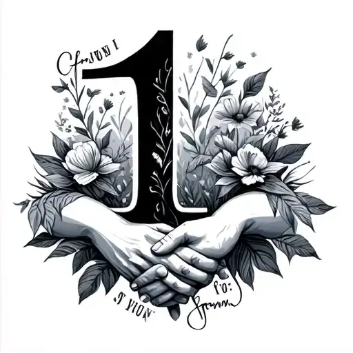 Number 1 And Quote To Family Holding Hands