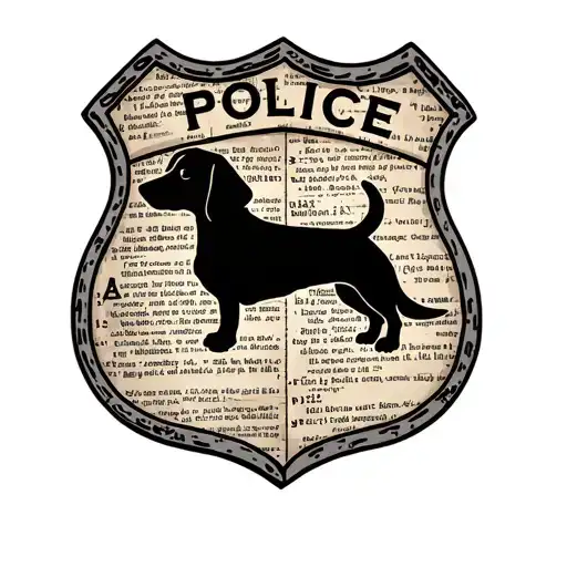 A Police Badge Made Out Of Book Pages With A Dachshund Silhouette Inside