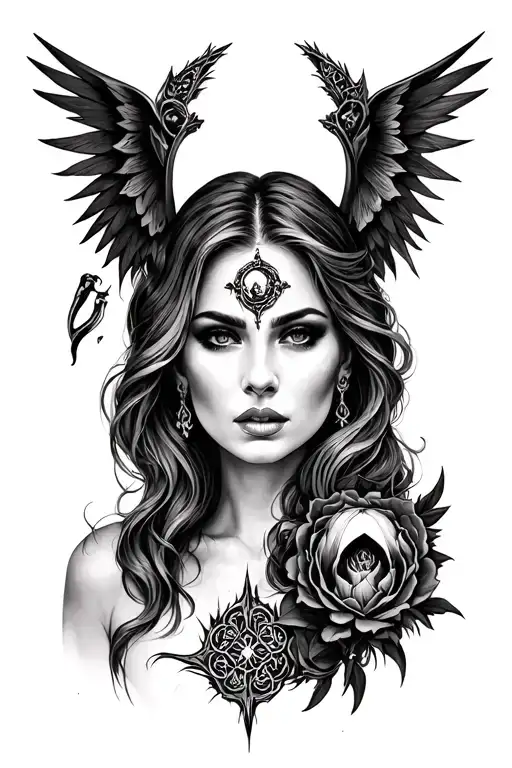 Gothic Tattoo Featuring Fantasy Elements With Melania From Elden Ring