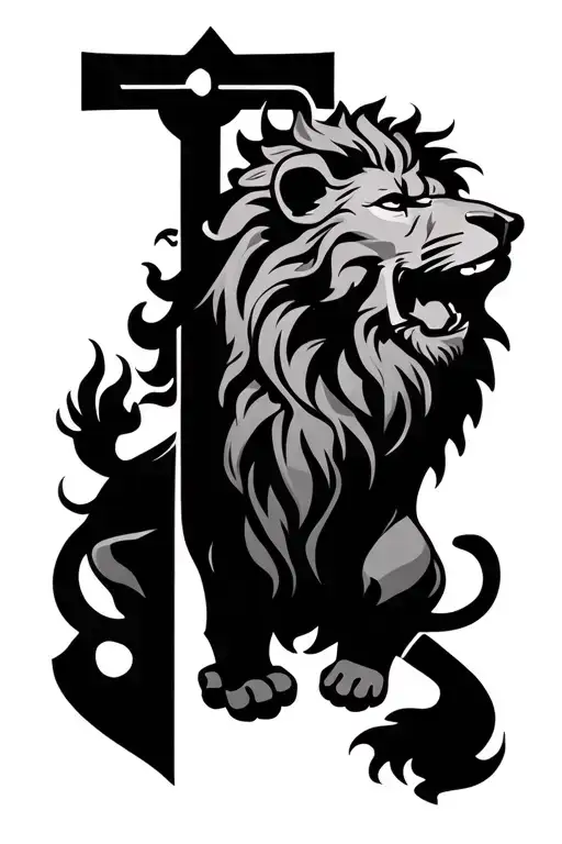 Lion With A Cross