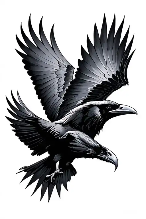 Raven Flying