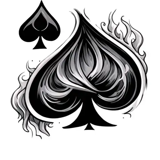 Burning Ace Of Spades Card