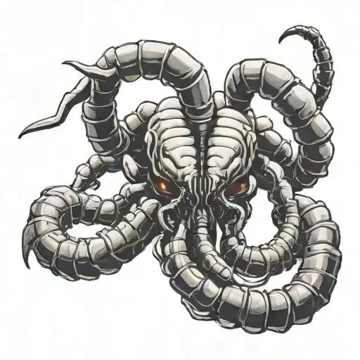 A Facehugger Tattoo With A Nihilistic Quote