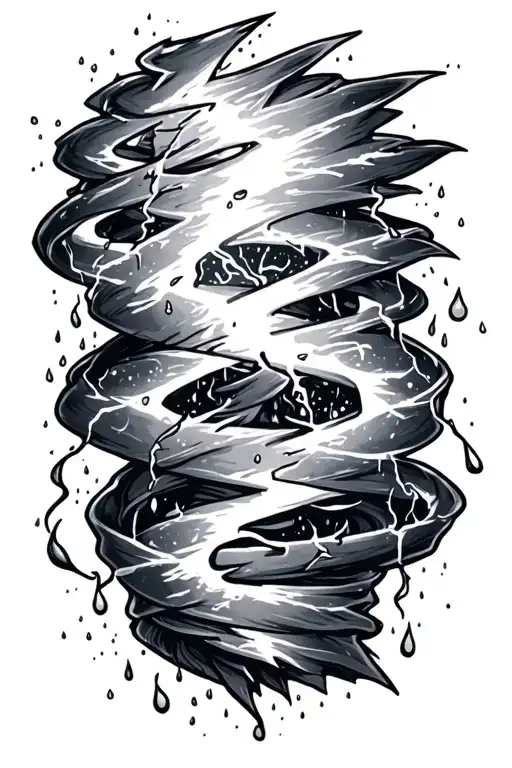 Rain Torando Lightningwith Shooting Star Wrapped All The Way Around It