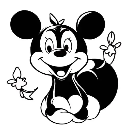 Simple Stamp Tattoo With Disney Inspired