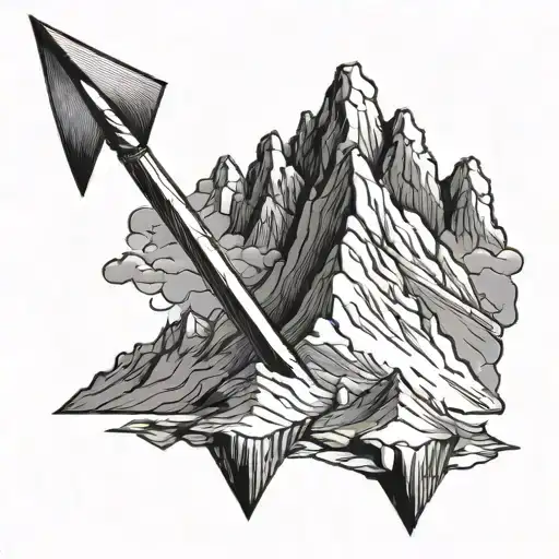 Mountain Peak That Is The Arrowhead Of An Arrow