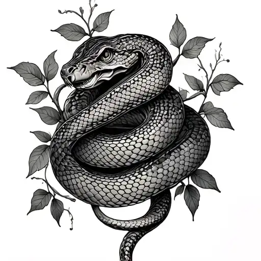 Vines And Snake Wrapped