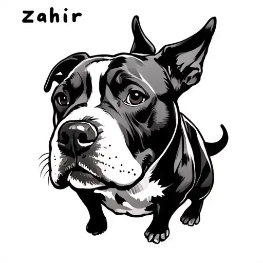 The Word Zahir With Jake From Adventure Time And A Pitbull