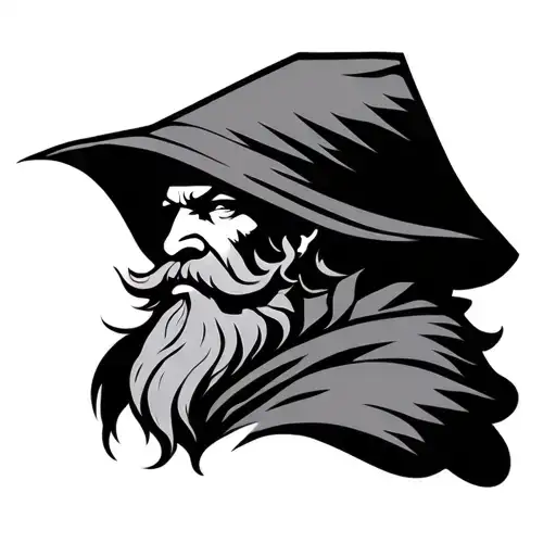 Odin Long Beard With A Hood Shadow In The Back