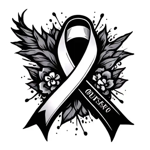 Breast Cancer Tattoo Design Featuring