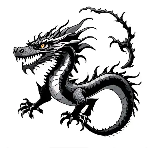 Vikking Dragon Tattoo Design Idea
